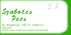 szabolcs pecs business card